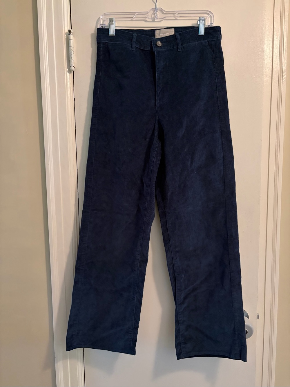 Everlane Relaxed Straight Corduroy High Waist Pant Navy Blue Size 8